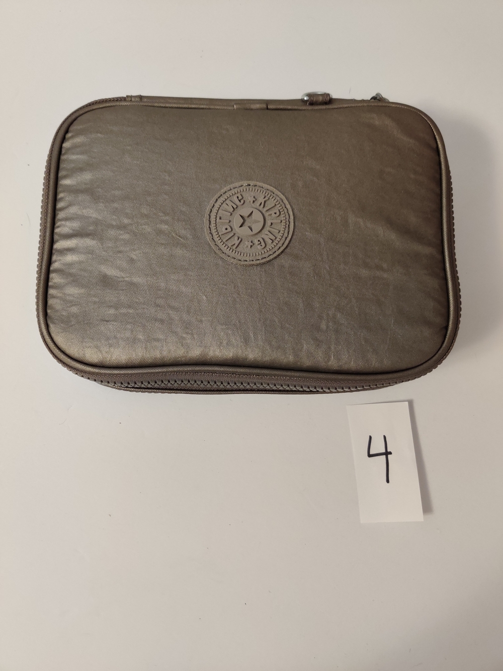 Kipling Metallic Taupe Travel Pouch